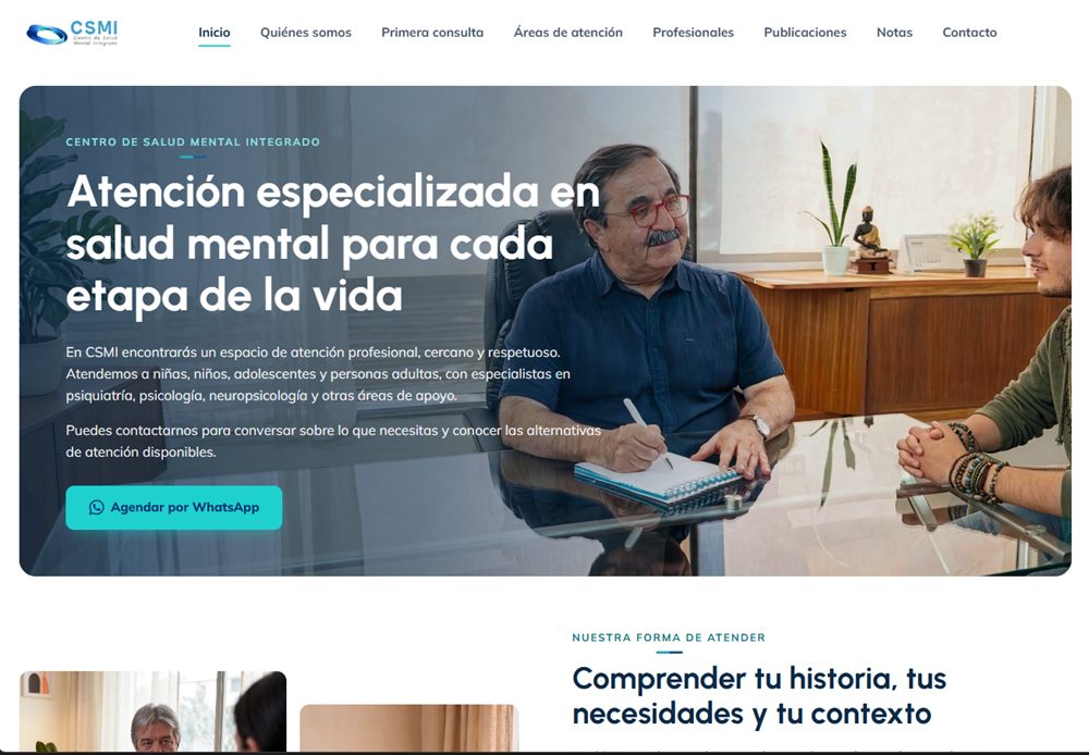 Sitio web de CSMI, Centro de Salud Mental Integrado
